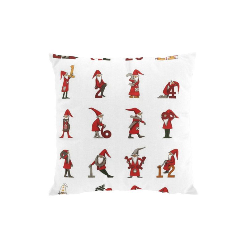 Kalendertomtar offwhite/röd kuddfodral Arvidssons Textil