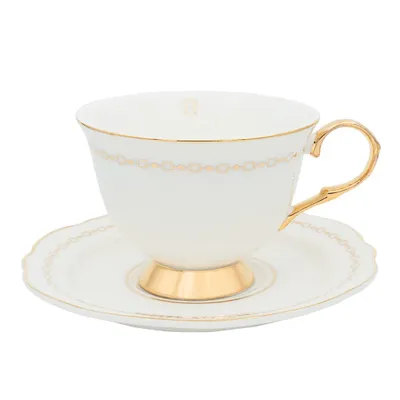 Hilke Collection Kopp med fat - Anima Bianco