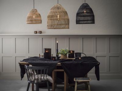 PR Home Maja Taklampa Wicker Black 36 cm Svart