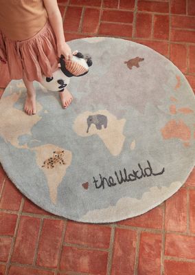 OYOY The World Tufted Rug Flerfärgad Ull