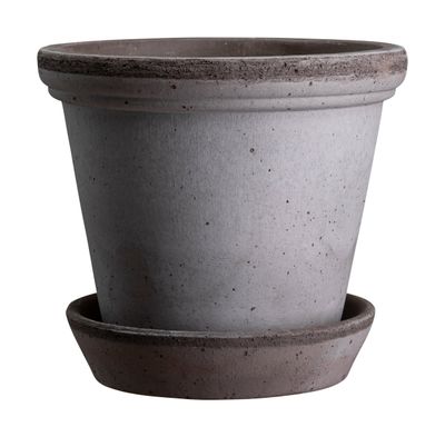 Bergs Potter Flora RAW Kruka Med Fat Grå, Ø 30 cm