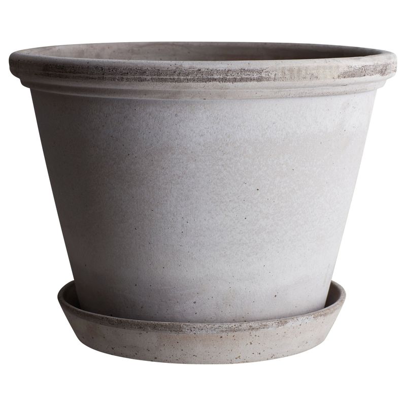 Bergs Potter Flora RAW Kruka Med Fat Grå, Ø 35 cm