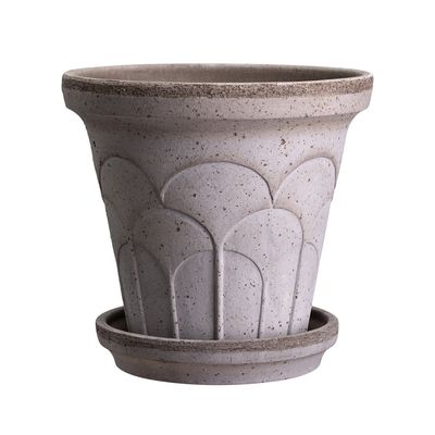 Bergs Potter Fleur RAW Kruka Med Fat Grå, Ø 18 cm