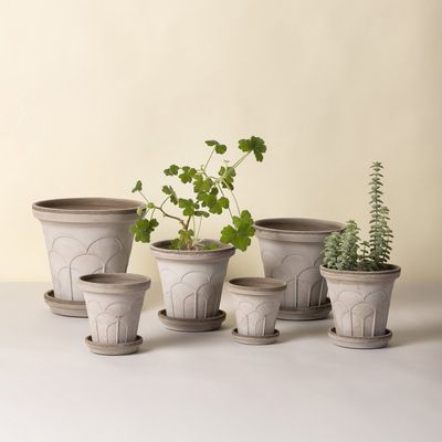 Bergs Potter Fleur RAW Kruka Med Fat Grå, Ø 25 cm