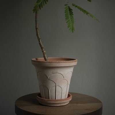 Bergs Potter Fleur RAW Kruka Med Fat Rosa, Ø 25 cm
