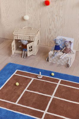 OYOY Tennismatta Kola/Blå Ull