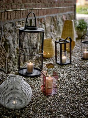 Bloomingville Drew Utelykta, Rosa, Glas L13xH34xW13 cm