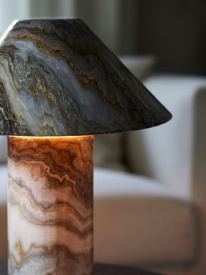 Marnie Bordslampa Marmor 43cm Grå | PR Home