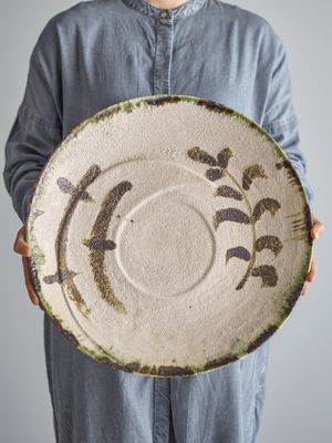 Bloomingville Hadyn Bricka, Vit, Stengods Ø44xH6 cm