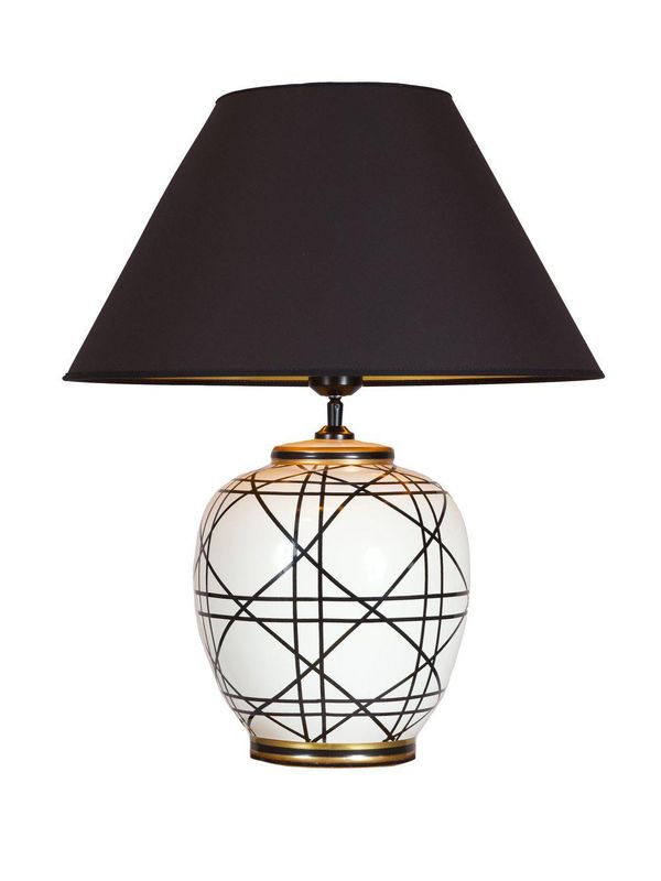 PR Home New York Bordslampa Svartvit 45cm