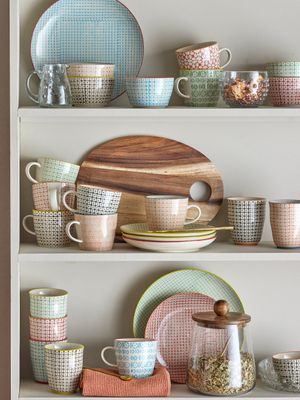 Tallrik Röd Stengods Carla 3-pack | Bloomingville