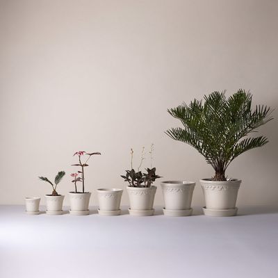 Bergs Potter Københavner GLAZED Kruka Med Fat Sandsten, Ø 25 cm