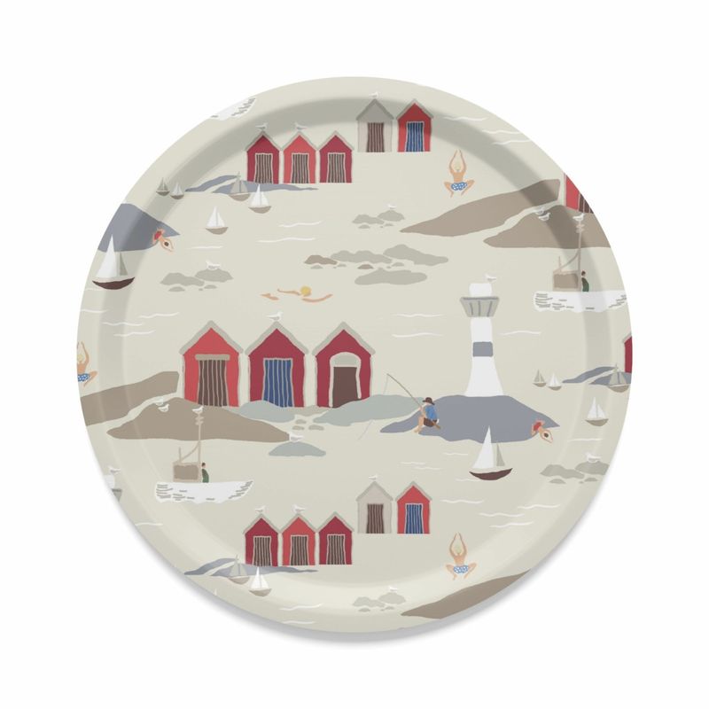 Kust beige rund bricka Arvidssons Textil
