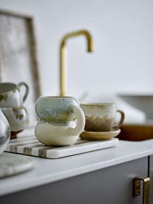 Bloomingville Luna Kopp, Blå, Stengods Ø9xH10 cm, Set om 4