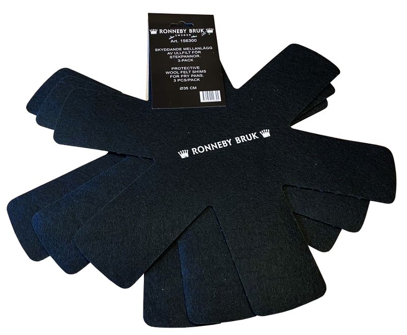 Stekpanneskydd 3-Pack, Svart med Tryck Ø35 cm Ronneby Bruk