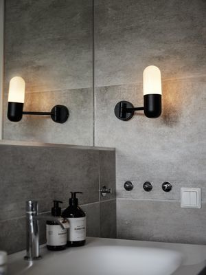 Zeta Vägglampa IP44 MattSvart 23cm Svart | PR Home