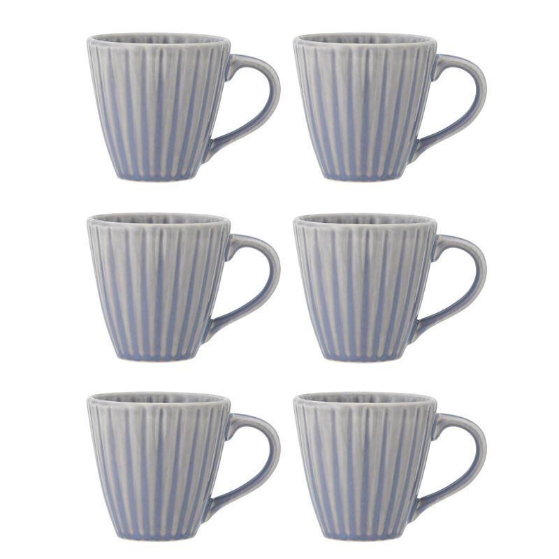 Bloomingville Latina Mug. Multipack, Ljusblå, Stengods Ø8,5xH8,5 cm, Set om 6