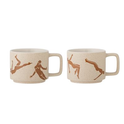 Mugg Brun Stengods Harlow Set om 2 | Bloomingville