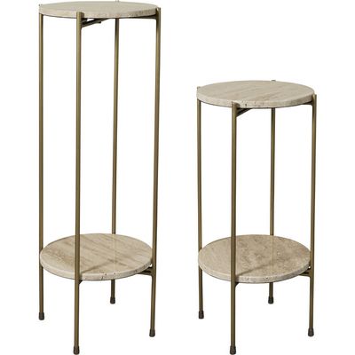 Lene Bjerre Traville Pelarbord Linne Travertin