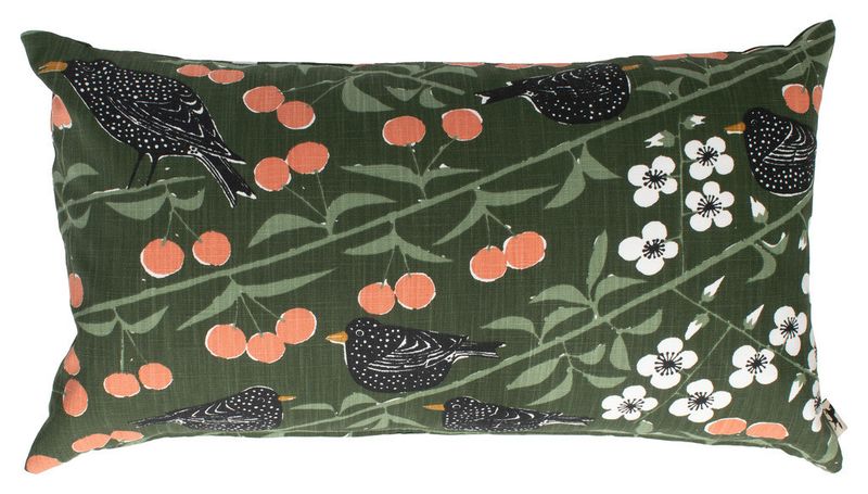 Körsbärsträdgården, Kuddfodral, Mörkgrön, 40X70 cm Almedahls