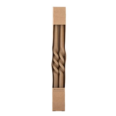 Ljus Brun Paraffin Twist Pack of 2 | Bloomingville