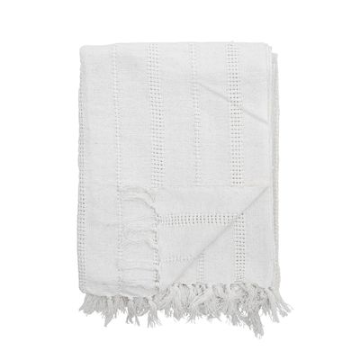Niccoline Pläd Vit Bomull L150cm Bloomingville