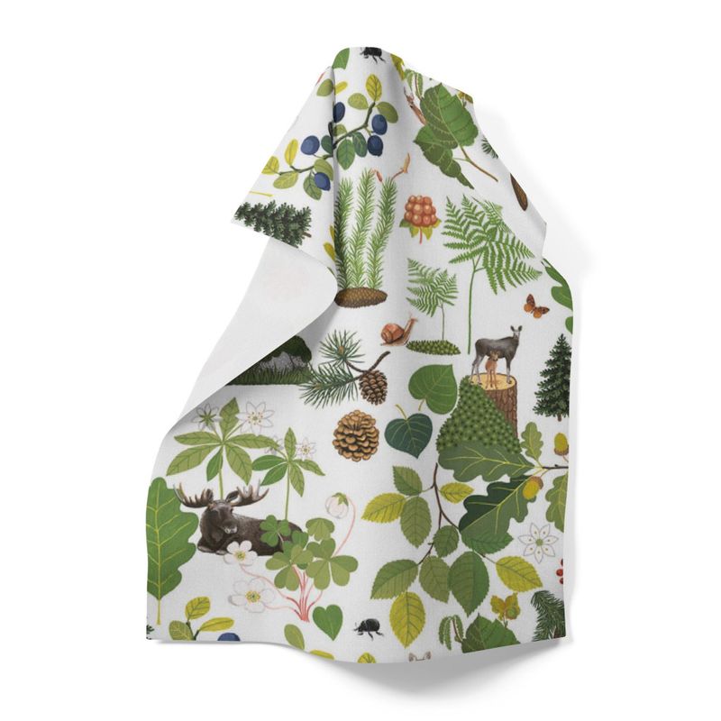 Skogsliv grön handduk Arvidssons Textil