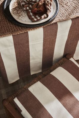 Jakobsdals Striato Duk 140x260 cm Brun/Offwhite