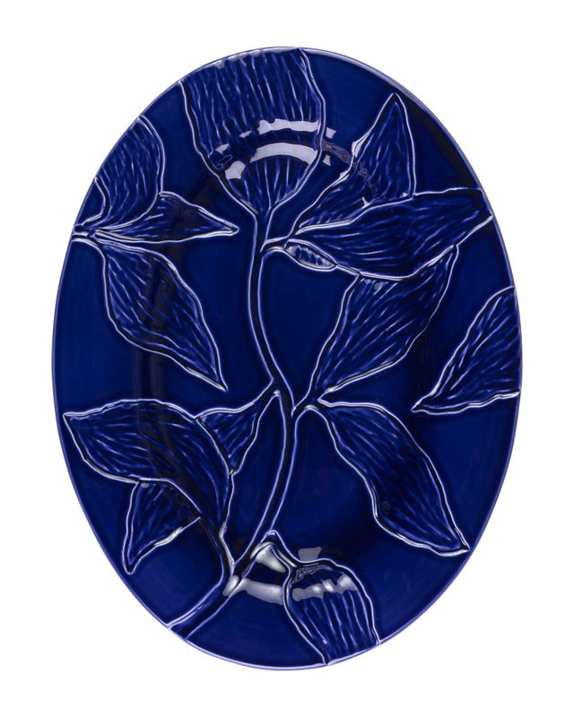Bergs Potter Florita GLAZED Dekorativ Bricka W35 cm, Agatblå