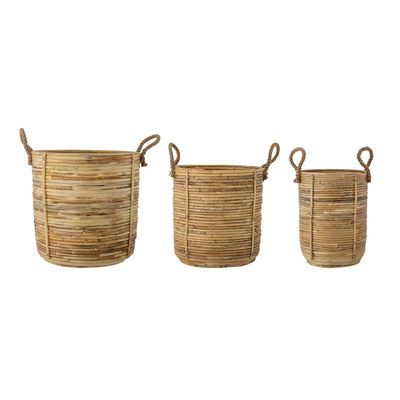 Korg Natur Rotting Tesser Set om 3 | Bloomingville