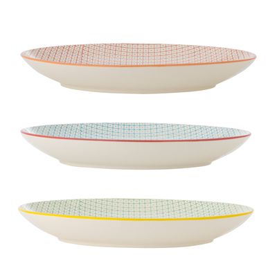 Tallrik Röd Stengods Carla 3-pack | Bloomingville