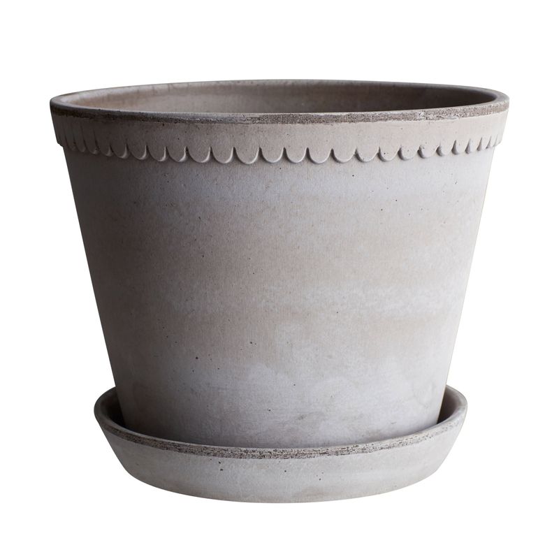 Bergs Potter Helena RAW Kruka Med Fat Grå, Ø 30 cm