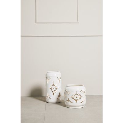 Lene Bjerre Hilde Lykta Vit Keramik H39 cm