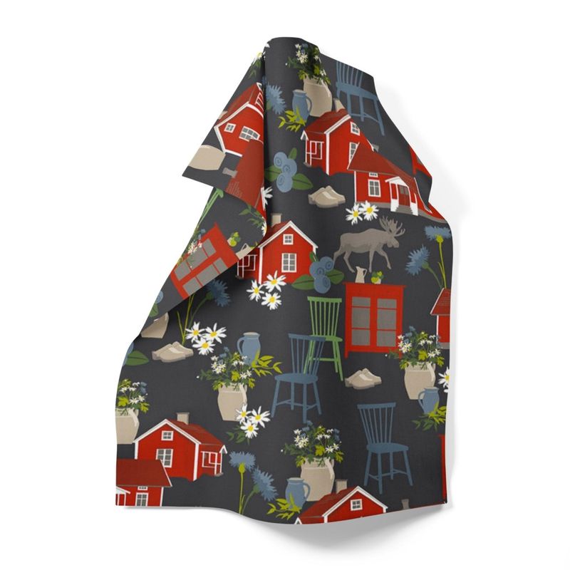 Strövtåg grå handduk Arvidssons Textil