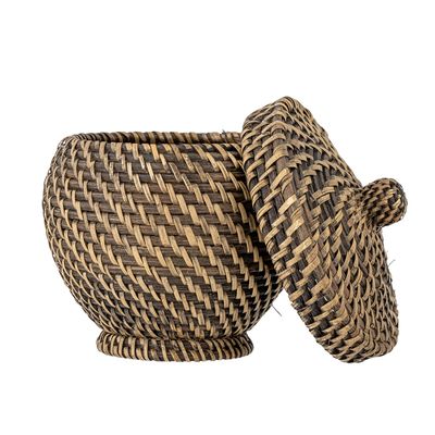 Korg med lock Svart Rotting Leoonie | Bloomingville