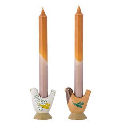 Ljusstake Brun Stengods Reem Set om 2 | Bloomingville