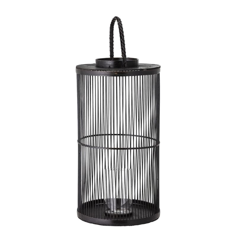 Effie Lykta m/glas Svart Bambu Ø29cm Bloomingville
