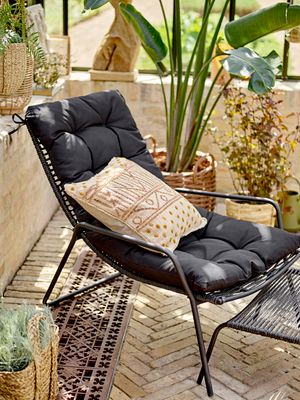 Solstol med pall Svart Metall Boel Set om 2 | Bloomingville