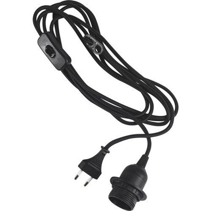 CORD SET TEXTILE BL 3,5M W SWITCH E27 - E27-3509