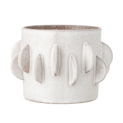 Kruka Vit Stengods Roza | Bloomingville