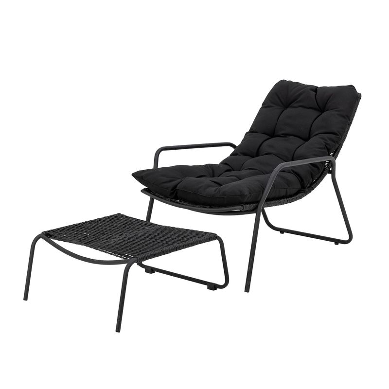 Solstol med pall Svart Metall Boel Set om 2 | Bloomingville
