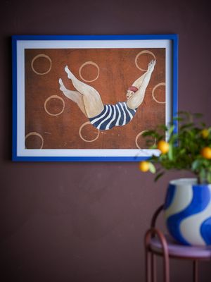 Bloomingville Svela Illustration Med Ram, Brun, Granträ L62xH47xW2,5 cm