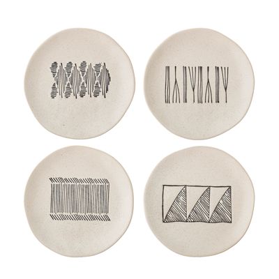 Tallrik Svart Stengods Eliana 4-pack | Bloomingville