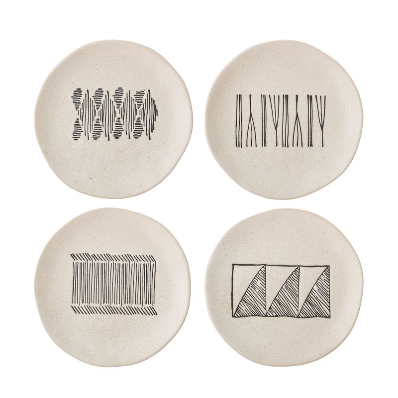 Tallrik Svart Stengods Eliana 4-pack | Bloomingville