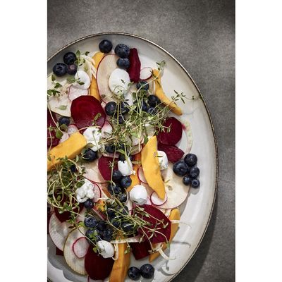 Lene Bjerre Amera Bricka Vit Stengods 34x27 cm