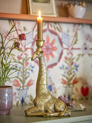 Bloomingville Twiga Ljushållare, Guld, Polyresin L19xH32xW9,5 cm