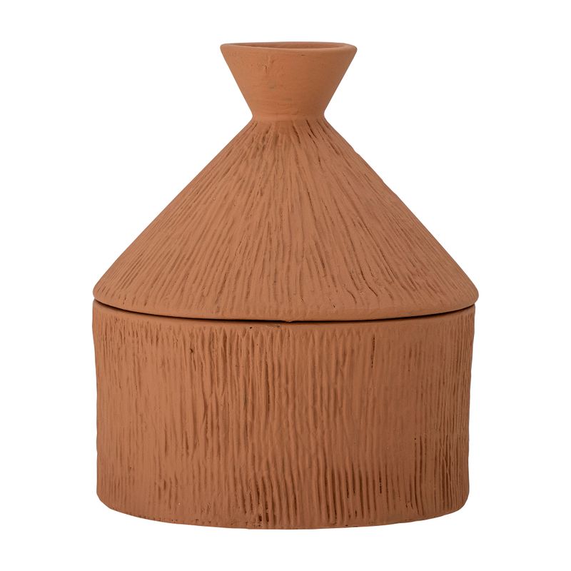 Burk med lock Röd Terrakotta Caylie | Bloomingville