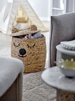 Bloomingville Dolma Korg M/Lock, Natur, Vattenhyacint Ø42xH50 cm