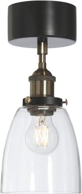 PR Home Rock taklampa Svart/mäss Klar 14cm