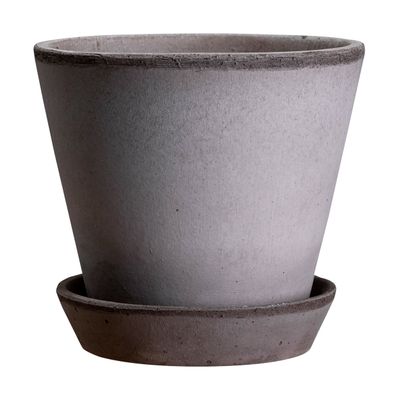 Bergs Potter Julie RAW Kruka Med Fat Grå, Ø 25 cm